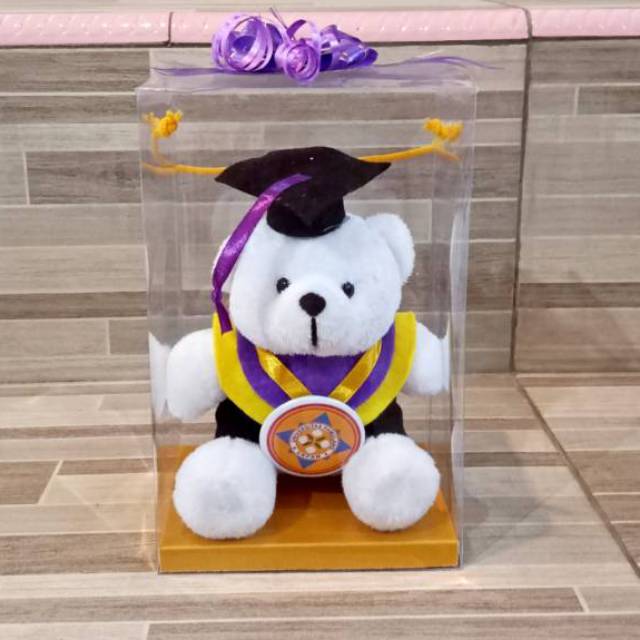 BONEKA WISUDA TEDDY BEAR 15CM PACKING KOTAK MIKA