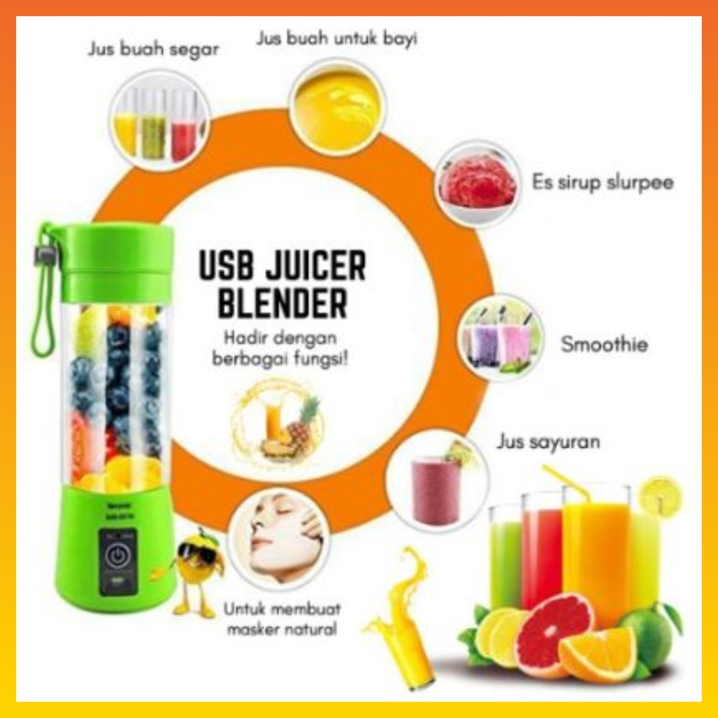 Blender Mini Portable USB Blender Buah dan Makanan Blender serbaguna murah Belender Mini Juicer 4 Mata Pisau WHFURNITURE