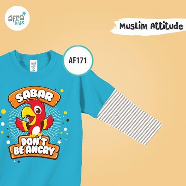 Kaos Anak Muslim Afrakids - AF 171 Sabar Don't Be Angry