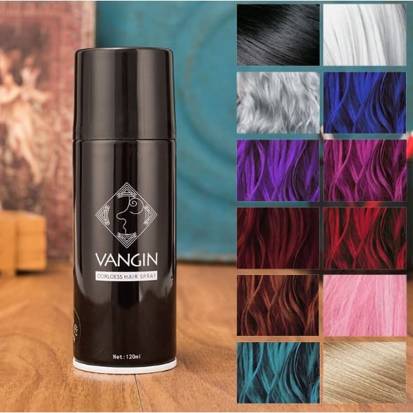 HCS 120 ml vangin hair color spray cat pewarna rambut temporary