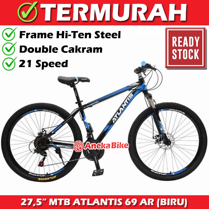 SEPEDA GUNUNG 27.5 inch ATLANTIS AT-730 AT-69 MTB SEPEDA GUNUNG MURAH PROMO-69 BLACK BLUE