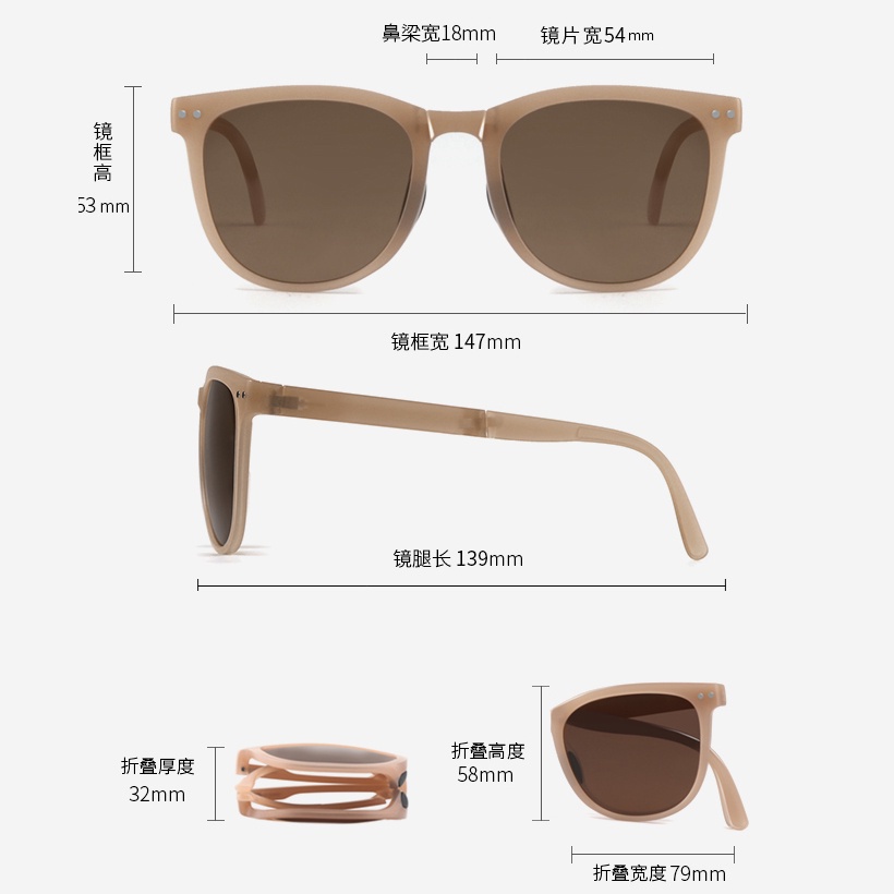 AY(CN) Case Kacamata Portabel Model Lipat Anti Radiasi Polarizer Gaya Korea