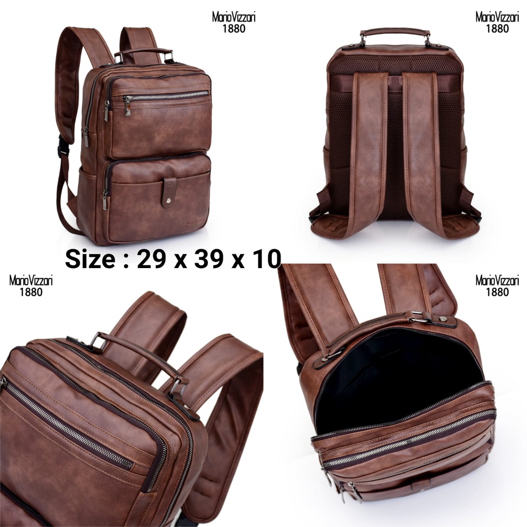 Tas Ransel Pria Kulit Mario Vizzari Caster (1880) - Laptop