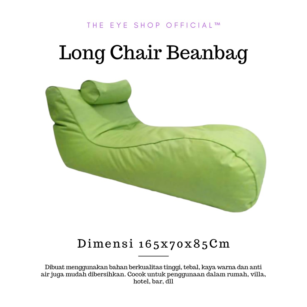 Long Chair Bean Bag Beanbag Kursi Sofa Indoor Outdoor Tahan Noda Mudah Dibersihkan Garansi 1 Tahun
