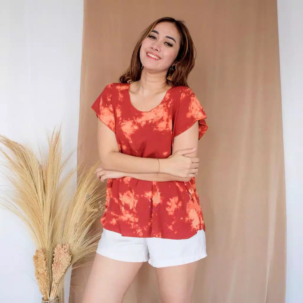 BAJU TIE DYE BALI | BAJU WANITA-MAROON SMOKE