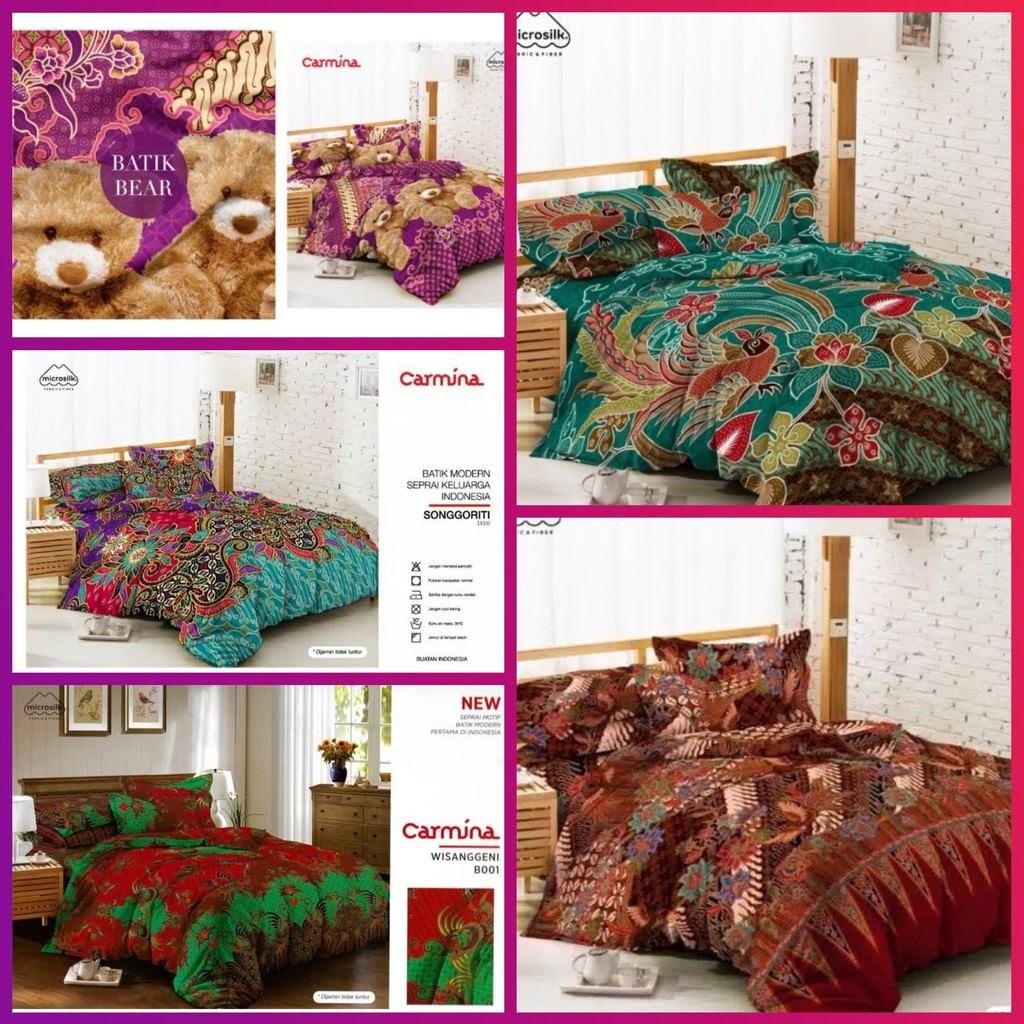 Sprei Batik Carmina Ukuran King 180x200 - Sprei Batik New Motif