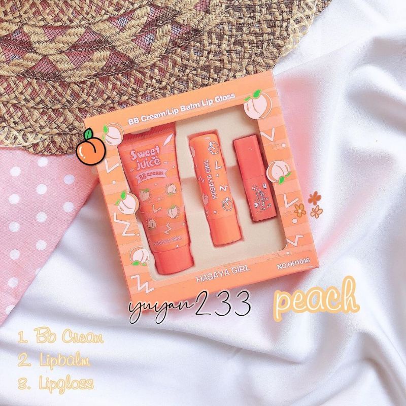 PROMO!!!PAKET 3 IN 1 HASAYA GIRL STRAWBERRY/PEACH HASAYA GIRL