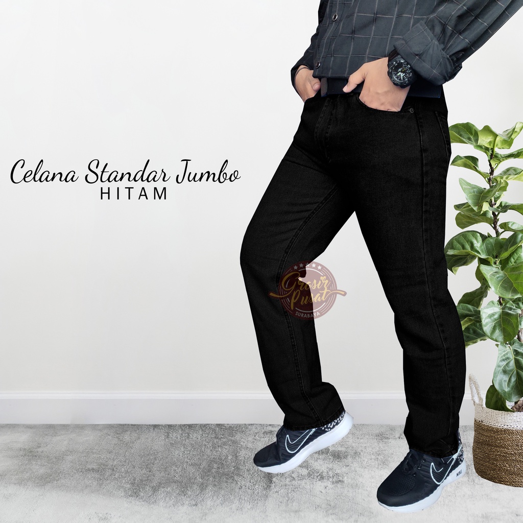 Celana Jeans Jumbo LIVES Standar Hitam 39 - 44