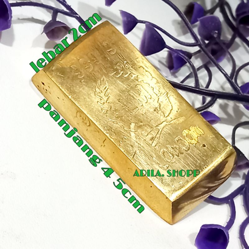 BARANG ANTIK BATANGAN LM GAMBAR PADI KAPAS BAHAN FUL KUNINGAN KOLEKSI