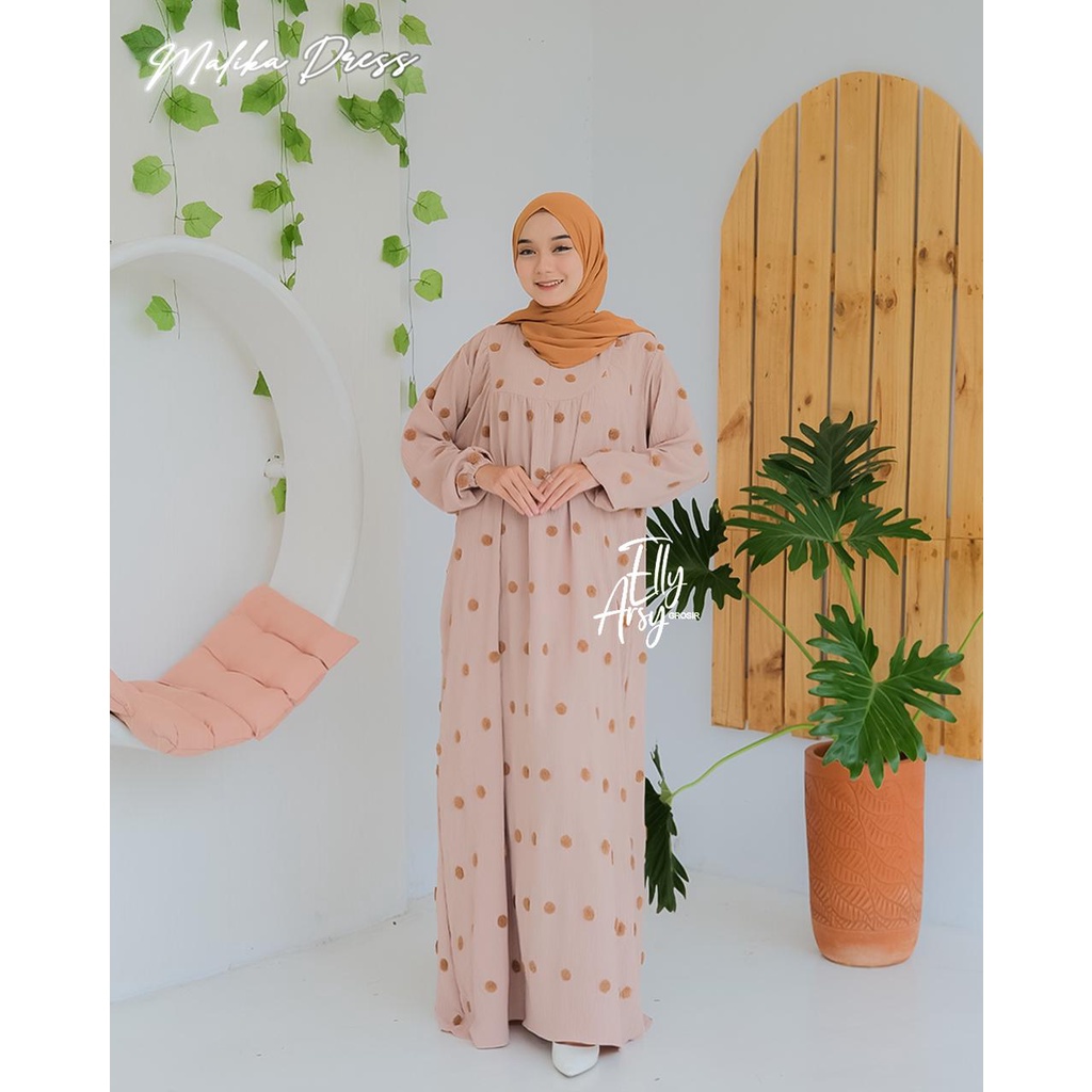 Gamis kringkel uragiri rajut dot dress original berlabel DIANA VENYTA HALIS ELY ARSY POMPOM MALIKA terbaru hits trendy