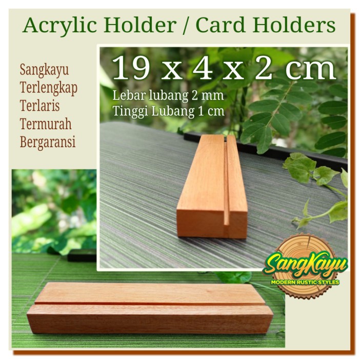 Acrylic holder 19x4x2 cm tempat Acrylic stand holder card holder