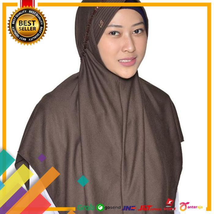 HOT SALE.. HEMY XL KERUDUNG SEKOLAH RABBANI COKLAT SCARF JILBAB INSTAN - COKELAT ..TERLARIS