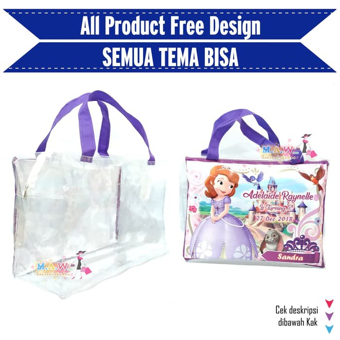 TAS SOUVENIR ULANG TAHUN / Tas Resleting Mika TEBAL / Tas ultah / Tas ulang tahun / TAS Souvenir-5