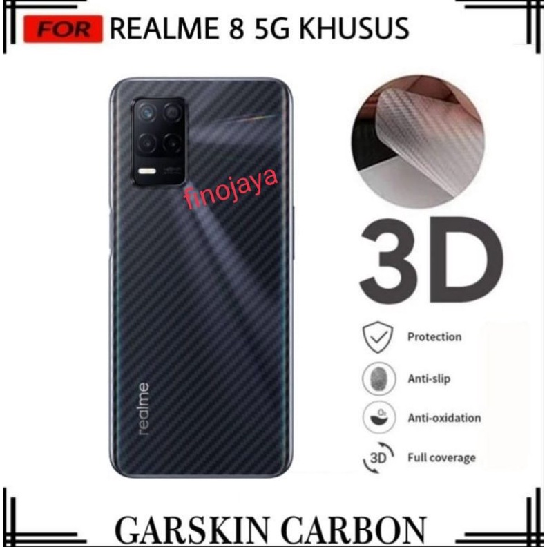 Garskin Skin Carbon Realme 8 5g Anti jamur belakang transparan