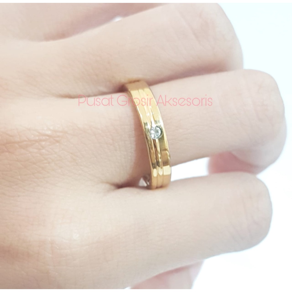 Cincin Couple Titanium ANTI KARAT SELAMANYA PGM CT130 (SATUAN)