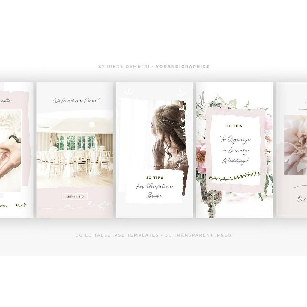 Elegant Wedding Social Media Pack - Photoshop