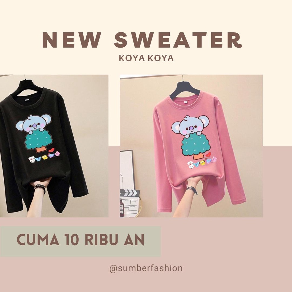Jual sumberfashion jakarta baju atasan kaos lengan panjang wanita