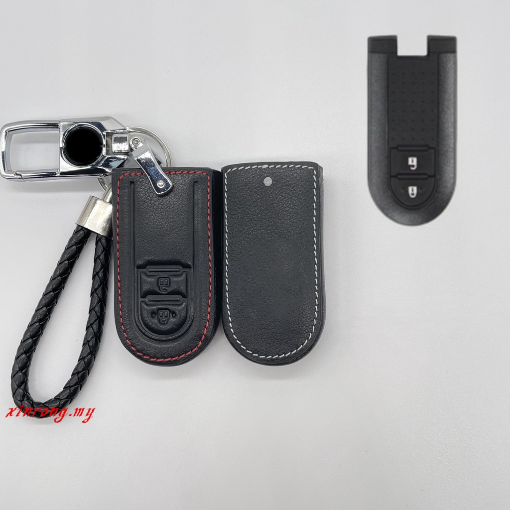 Case Kunci Remote Mobil Keyless 3 Tombol Bahan Kulit Untuk Toyota Vios 2014-2019