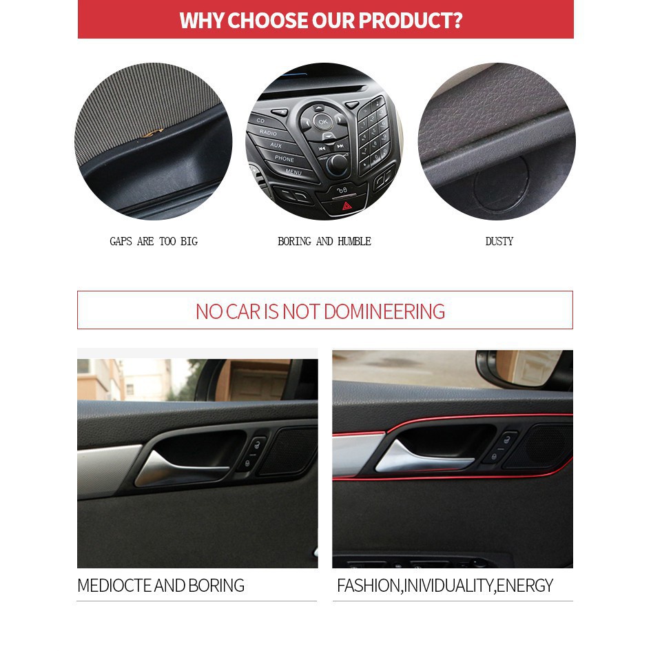 Stiker Strip 3d Panjang 5m Untuk Dekorasi Interior Mobil