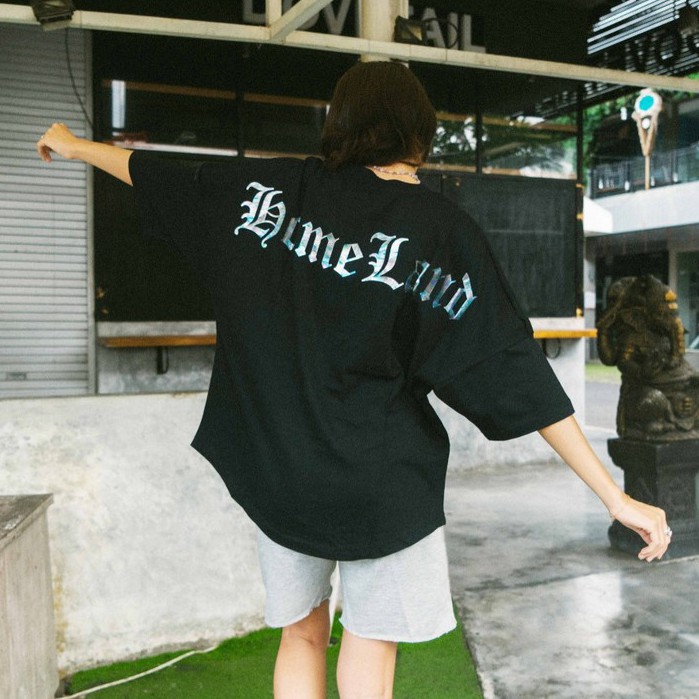 HTTP - Gela - T-Shirt Oversize Putih Strip Hitam Lengan Pendek Pria Wanita