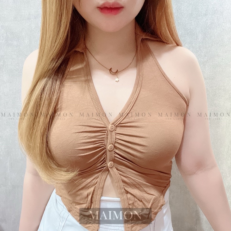 Collar Backless Top | Atasan Sexy Korean Fashion | Maimon Grosir