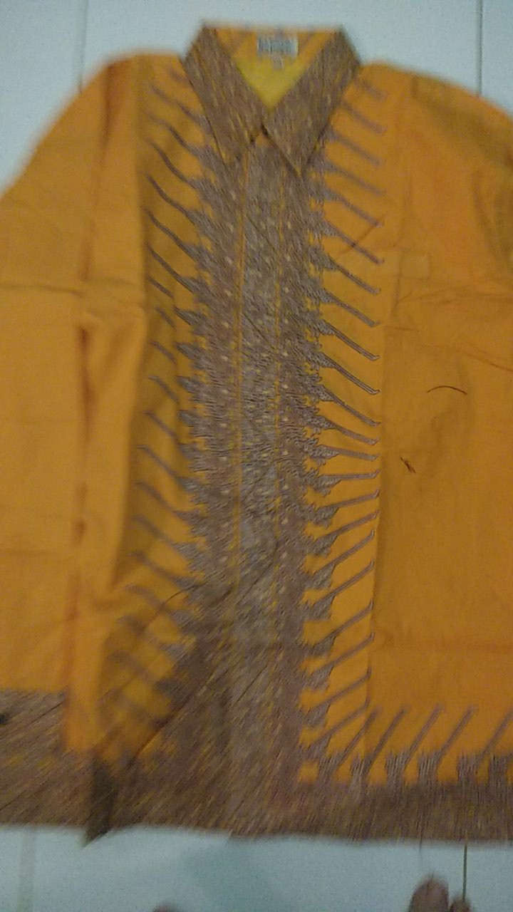 Modang Kuning Kemeja Batik Pria Lengan Panjang Full Furing
