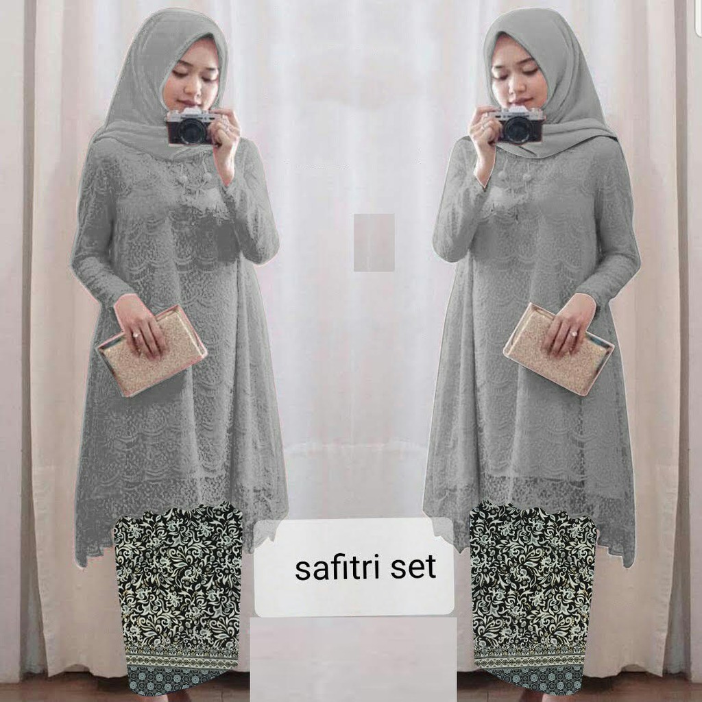 (S M L XL XXL) SET SAFITRI KEBAYA PREMIUM + ROK BATIK BRUKAT SERAGAM KONDANGAN WISUDA