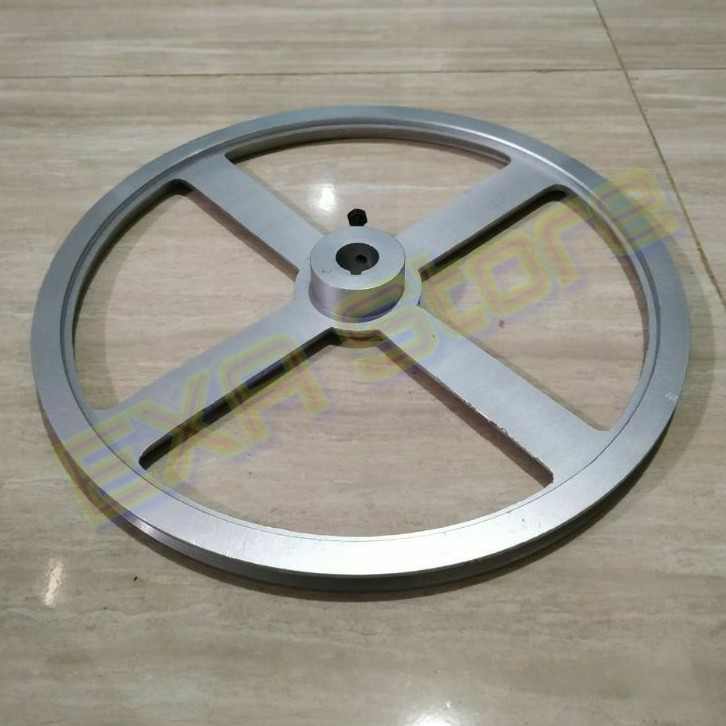 Pulley cabut bulu ayam 40 cm lubang as 19 mm pully alumunium
