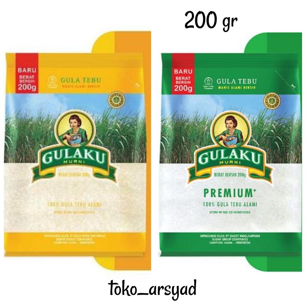 

Gula Gulaku Premium Hijau atau Gulaku Tebu Kuning 200 gr (per 5 pcs)