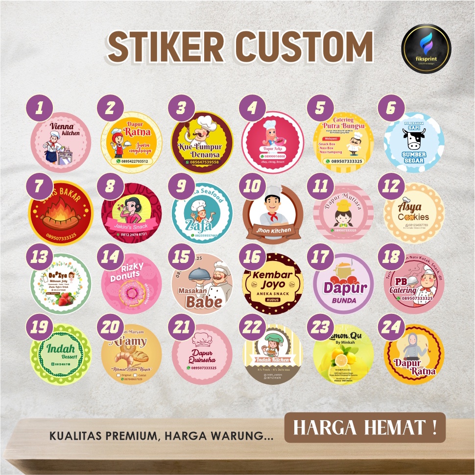 Jual Stiker Label Produk Cetak Stiker Logo Olshop Custom Free Design Cutting Stiker Cromo 9333