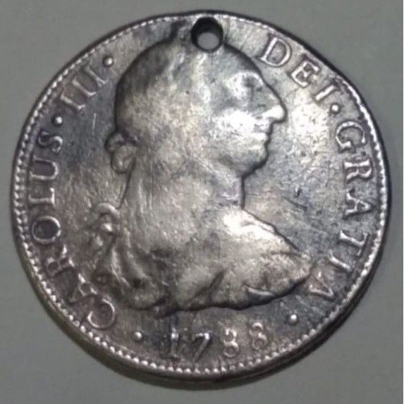 koin perak Carolus lll Hispan 8 RFM 1788 Temuan,kuno