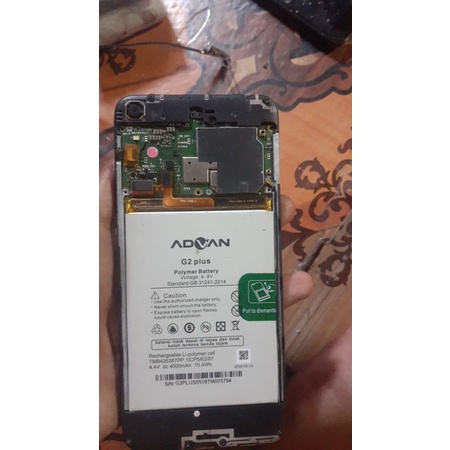 hp advan g2 plus mesin normal lcd tc pecah