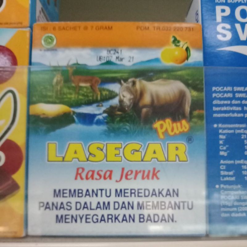 lasegar plus rasa jeruk isi 6 sachet @7 gram