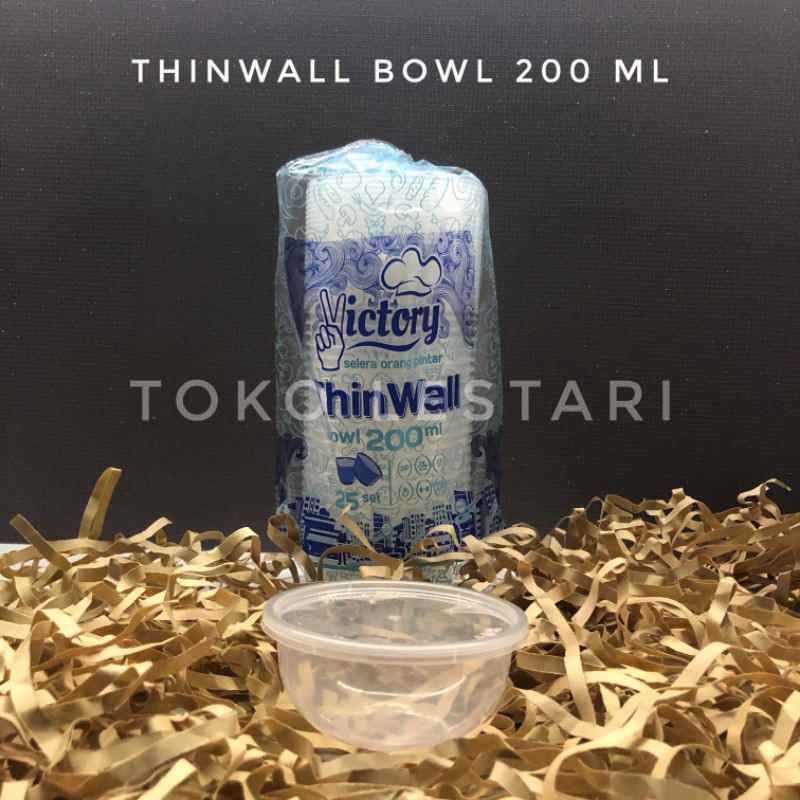 Thinwall Cup Round Bowl 200 ml untuk Mangkok Plastik Puding Dessert Kue Salad dll