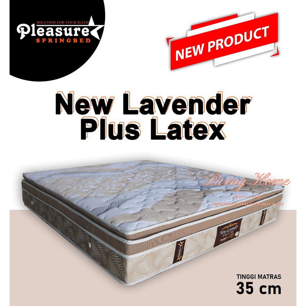 Kasur Matras Pleasure Springbed Lavender Latex New Mattress Garansi 180 x 200 Free Bantal Guling