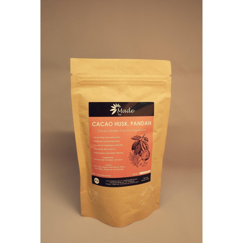 

CACAO HUSK PANDAN TISANE - HERBAL TEA - TEA BLEND - BLENDED TEA - TEH - MADE TEA