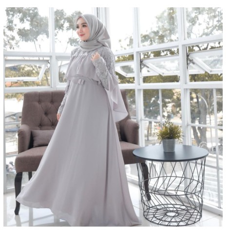 Gamis ozias tile premium Gamis pesta bordir combi tile dot Gamis mewah Mymyfashion