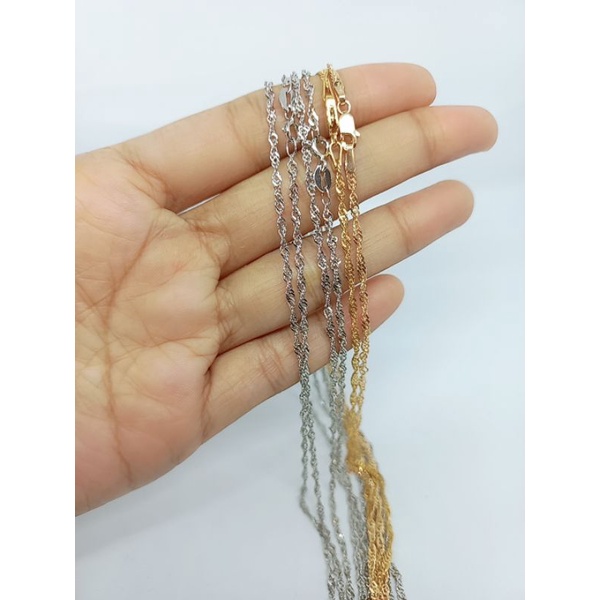 kalung borsalino +liontin solitaire mp /kalung perak asli silver 925 lapis emas/ kalung fashion