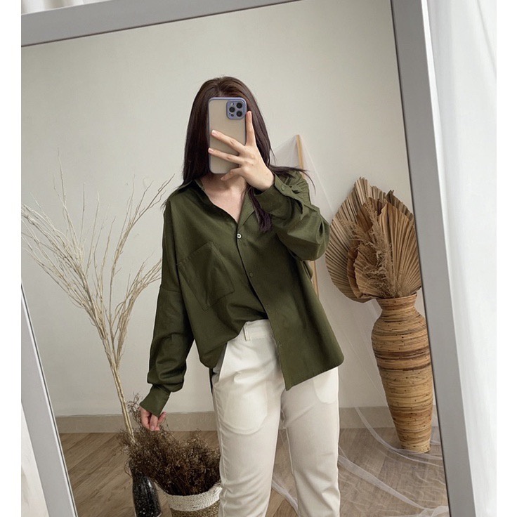 Kemeja Goldy Longshirt Oversize | Baju Wanita Terbaru