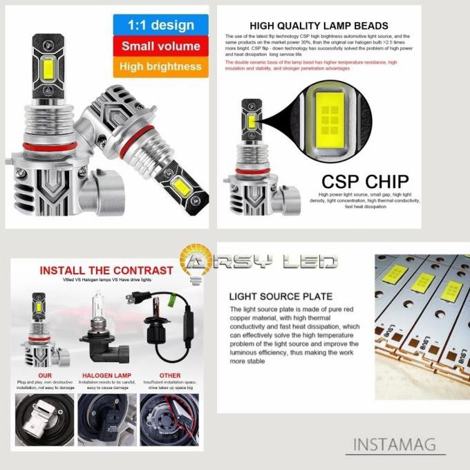 Terlaris Arsy Led Lampu Utama Kabut Foglamp Mobil Brv Hrv Brio Mobilio Crv Jazz - Kuning, H8 H11 H16