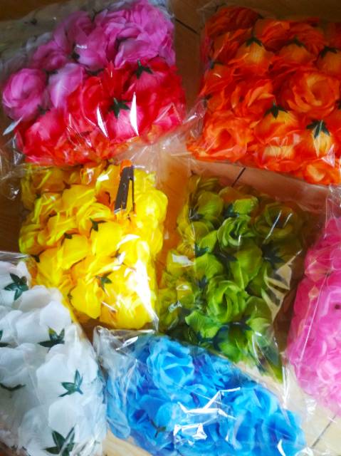 Bunga Plastik Mawar Kuntum Kelopak Rose Artificial Backdrop Dekorasi Seserahan Hantaran Mahar-2