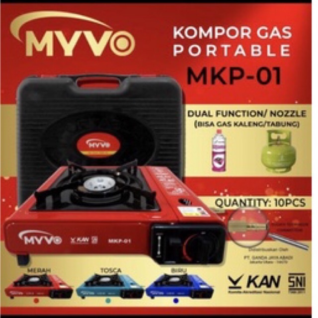 Kompor Gas 1 Tungku/ Kompor Portable 2in1 MYVO