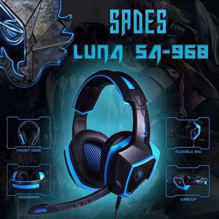 HEADSET GAMING SADES LUNA SA-968