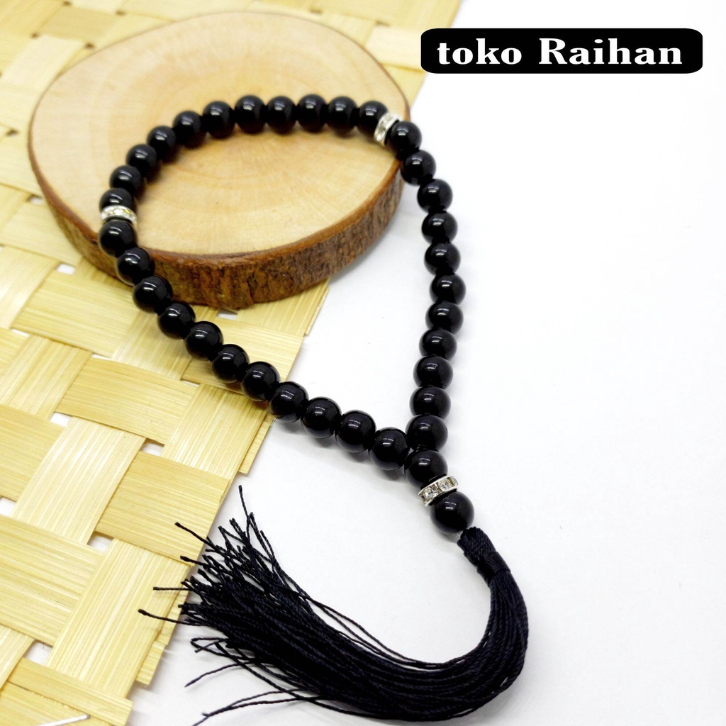 TASBIH BATU BLACK ONIX 33 BUTIR 8MM