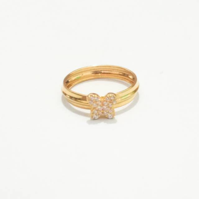 cincin emas asli kupu pink