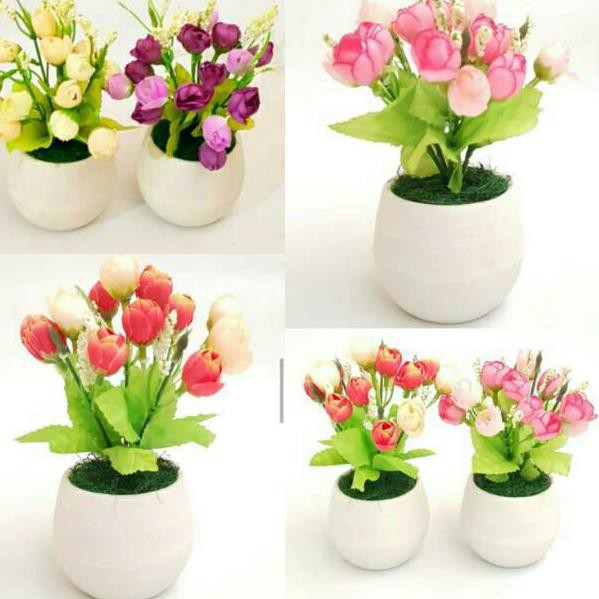 Promosi Menarik Bunga Rose Artificial Pot Vas Plastik Shopee Indonesia