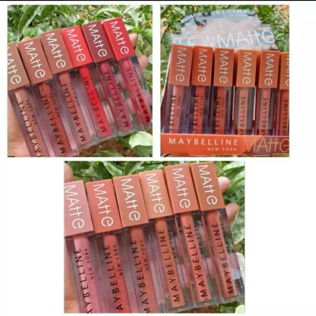 [PERLUSIN 12PCS] Lipstik Terlaris Murah / Lipcream Maybelline SuperStay New Matte Warna Random