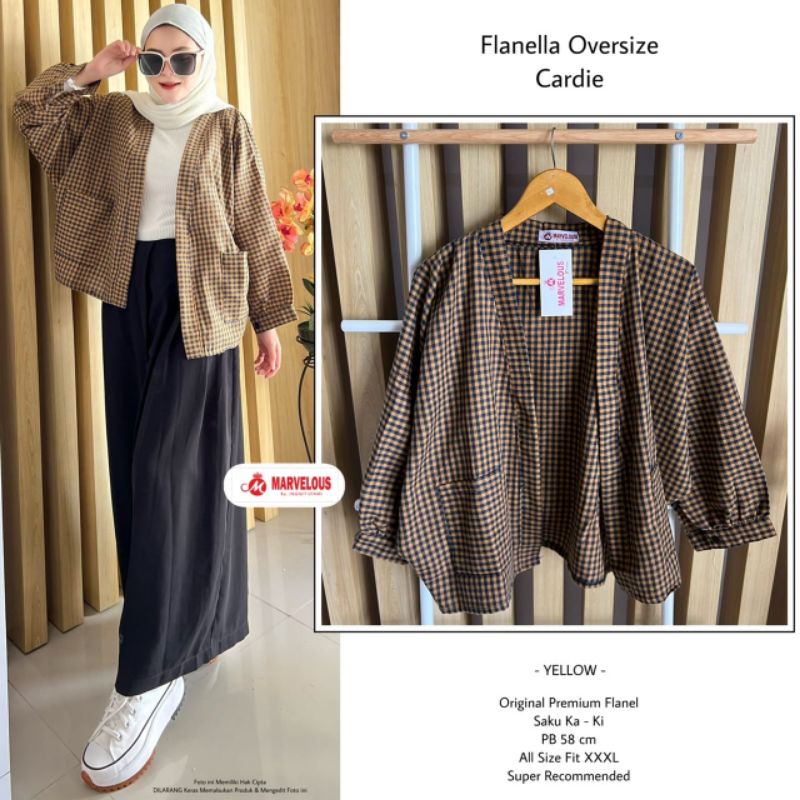 FLANELLA OVERSIZE CARDI BY MARVELOUS (CARDIGAN WANITA) Flanel cardi rekomended