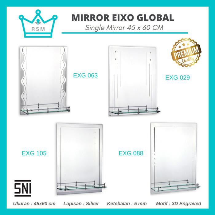 Specchio | Mirror Eixo Global Kaca Cermin Kamar Mandi Make Up Dinding 45 X 60 Cm Ready Stock Termura