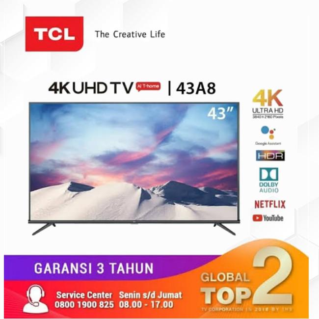 TCL 43A8 4K UHD Android Smart TV